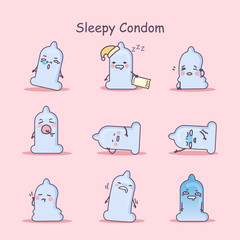Sleepy cartoon Condom