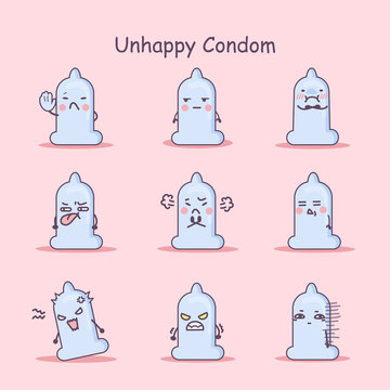 Unhappy cartoon Condom