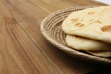 sweet bread on craft basket