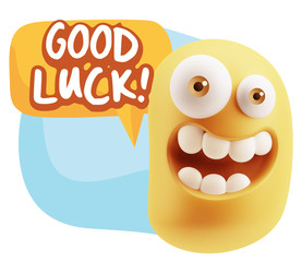 3d Illustration Laughing Character Emoji Expression saying Good