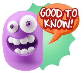 3d Illustration Laughing Character Emoji Expression saying Good