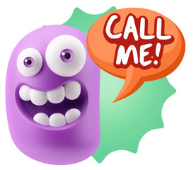 3d Illustration Laughing Character Emoji Expression saying Call