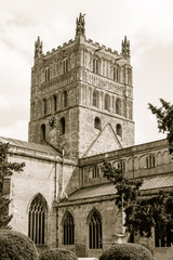 Fototapeta na wymiar Tewkesbury Abbey Tower