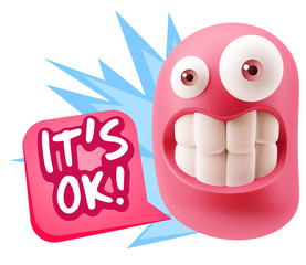 Obraz premium 3d Illustration Laughing Character Emoji Expression saying It's