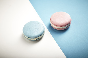 colorful macaron pink And .blue macaron