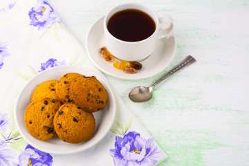 Breakfast tea top view