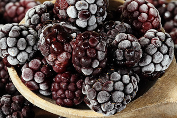 Spoonful of Frozen Blackberries