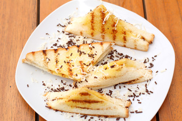 Toast Bread With Cheese and Chocolate