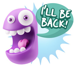 3d Illustration Laughing Character Emoji Expression saying I'll