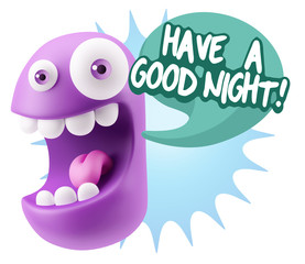 3d Illustration Laughing Character Emoji Expression saying Have