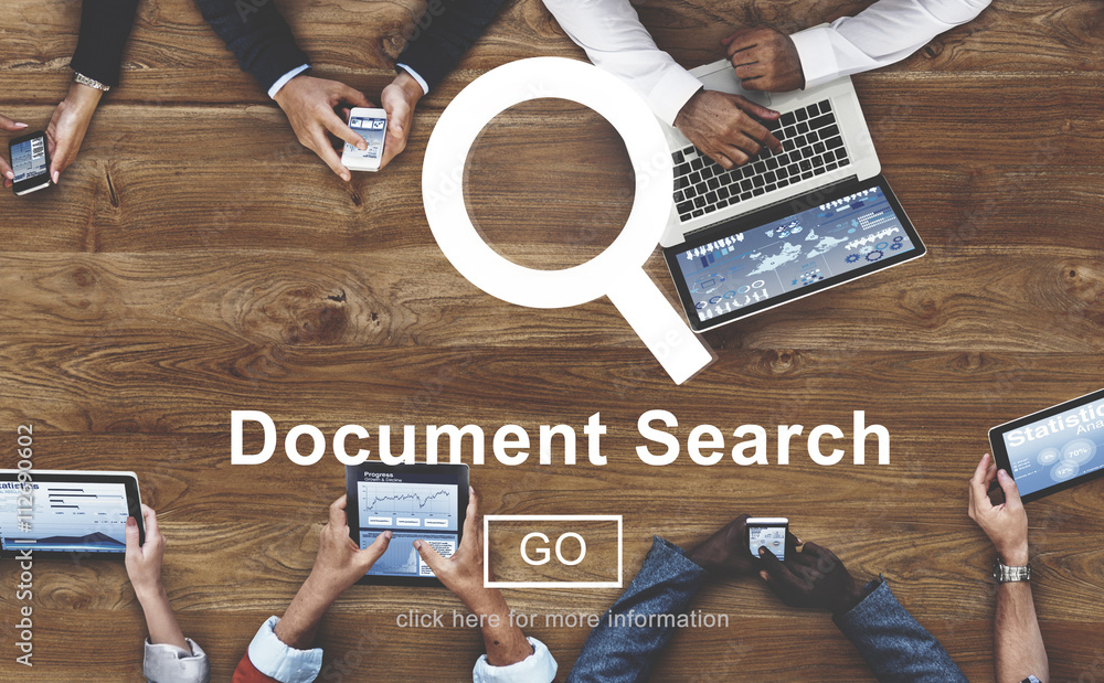 Poster document search file browse look concept