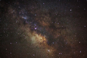 Milky Way galaxy, Long exposure photograph, with grain.