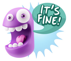 3d Illustration Laughing Character Emoji Expression saying It's