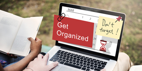 Get Organized Planner Calendar Management Concept