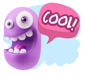 3d Illustration Laughing Character Emoji Expression saying Cool