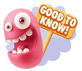 3d Illustration Laughing Character Emoji Expression saying Good