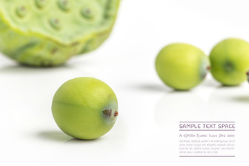 lotus seeds, lotus seeds close up, lotus seeds on white background