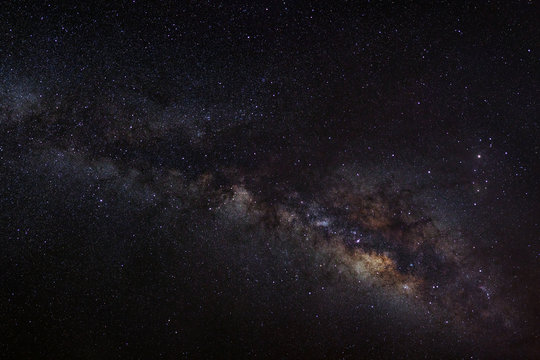 Beutiful Way galaxy, Long exposure photograph, with grain.