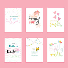 happy birthday greeting and invitation card.