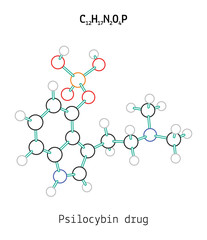 C12H17N2O4P Psilocybin molecule