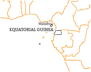 Equatorial Guinea hand-drawn sketch map