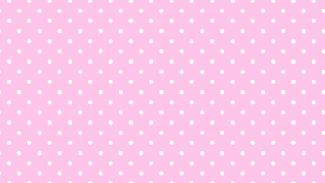 スクロールドットパターン ピンク背景/白ドット 10秒ループ