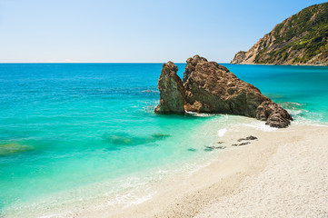 Fototapeta na wymiar Beautiful beach in Liguria, Italy