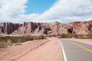 Road along Andean valleys