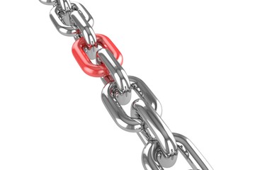 Obraz premium 3d render stainless steel chain