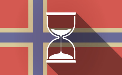 Fototapeta premium Long shadow Norway flag with a sand clock