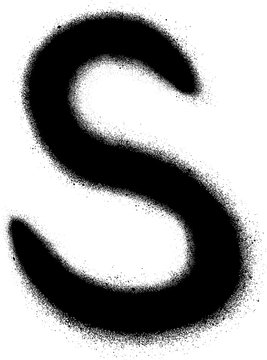 Fototapeta sprayed S font graffiti in black over white