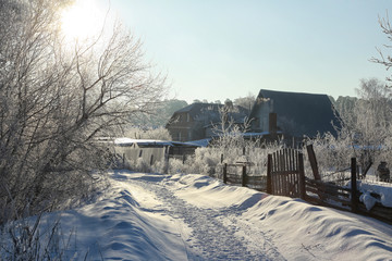 frosty morning in the village