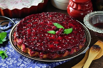 cherry pie with jam - obrazy, fototapety, plakaty