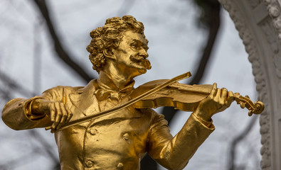 Statue of Johan Strauss in Vienna Austria 