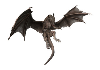 Naklejka premium 3D Fantasy Fantasy Dragon na białym tle