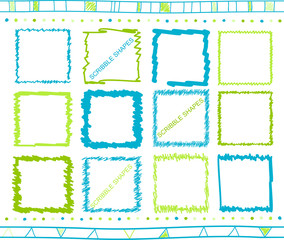 Vector set of scribble elements