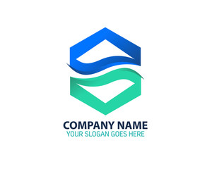 Blue River Abstract Logo Icon Template