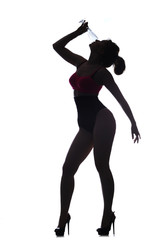 silhouette slender girl