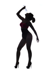 silhouette slender girl