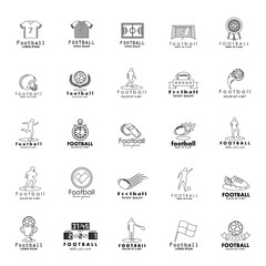 Football Icon Set - Isolated On White Background. Vector Illustration, Graphic Design