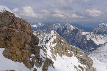 Fototapeta na wymiar Zugspitze Besteigung Alpen Winter