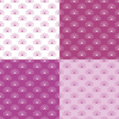 seamless pattern with lotus flowers vector background