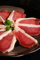 duck breast sliced