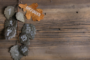 painted autumn leaves