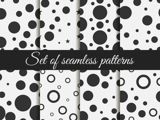 Seamless pattern with circles. Pattern with circles and dots. Stains. The pattern for wallpaper, tiles, fabrics and designs. Vector illustration.