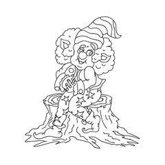 Happy Gnome kids coloring page