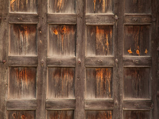 old wooden door of the castle