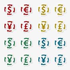 Currency Symbols sticker set