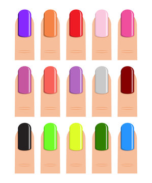 nail polish in different hues.