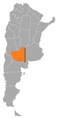 Map - Argentina, La Pampa